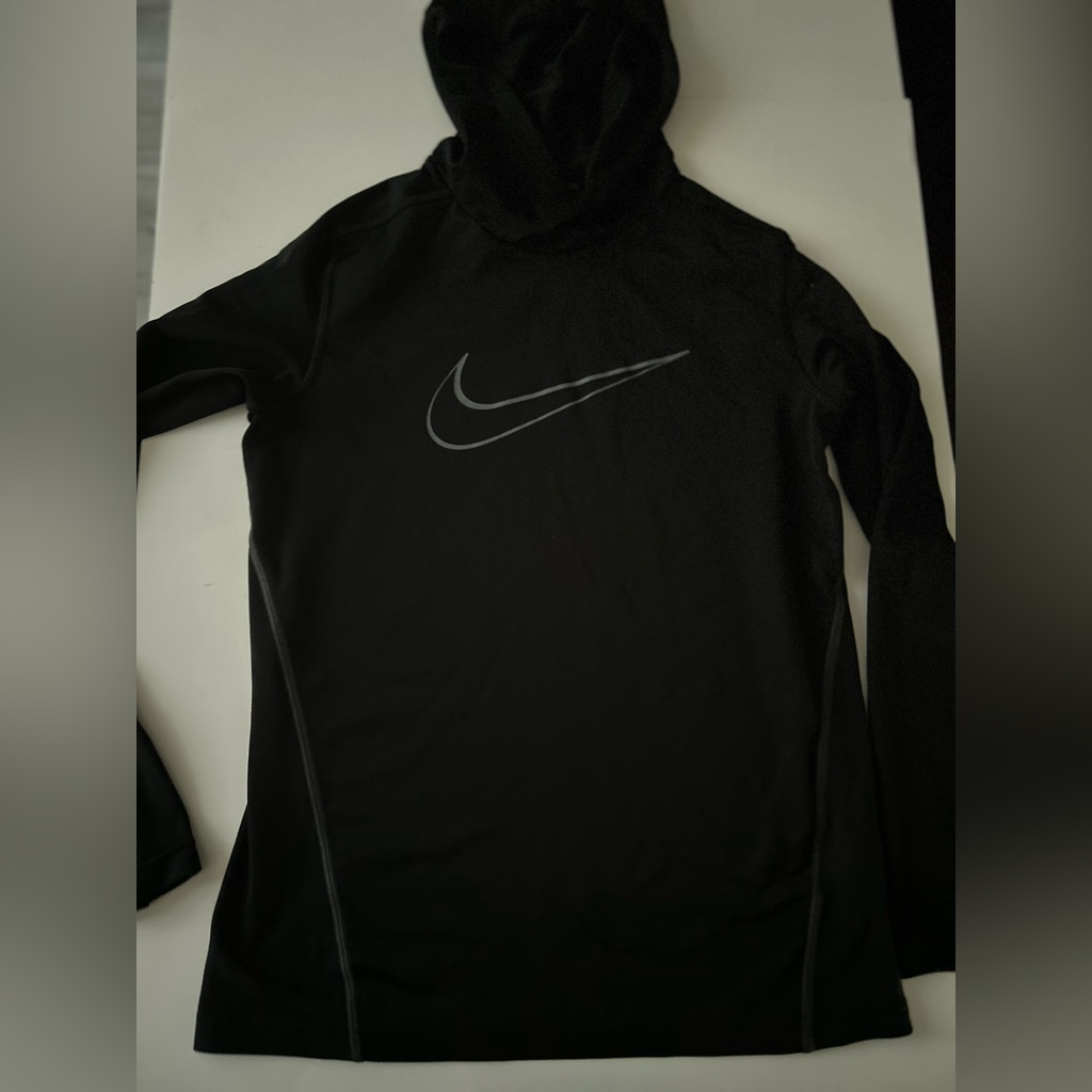Nike Black Hoodie With Silver Logo